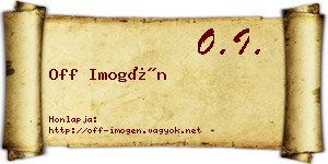 Off Imogén névjegykártya